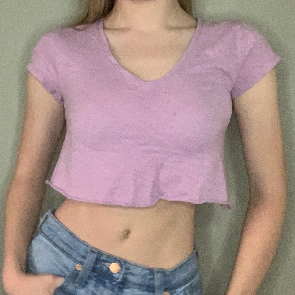 Cropped Purple Gap T Shirt